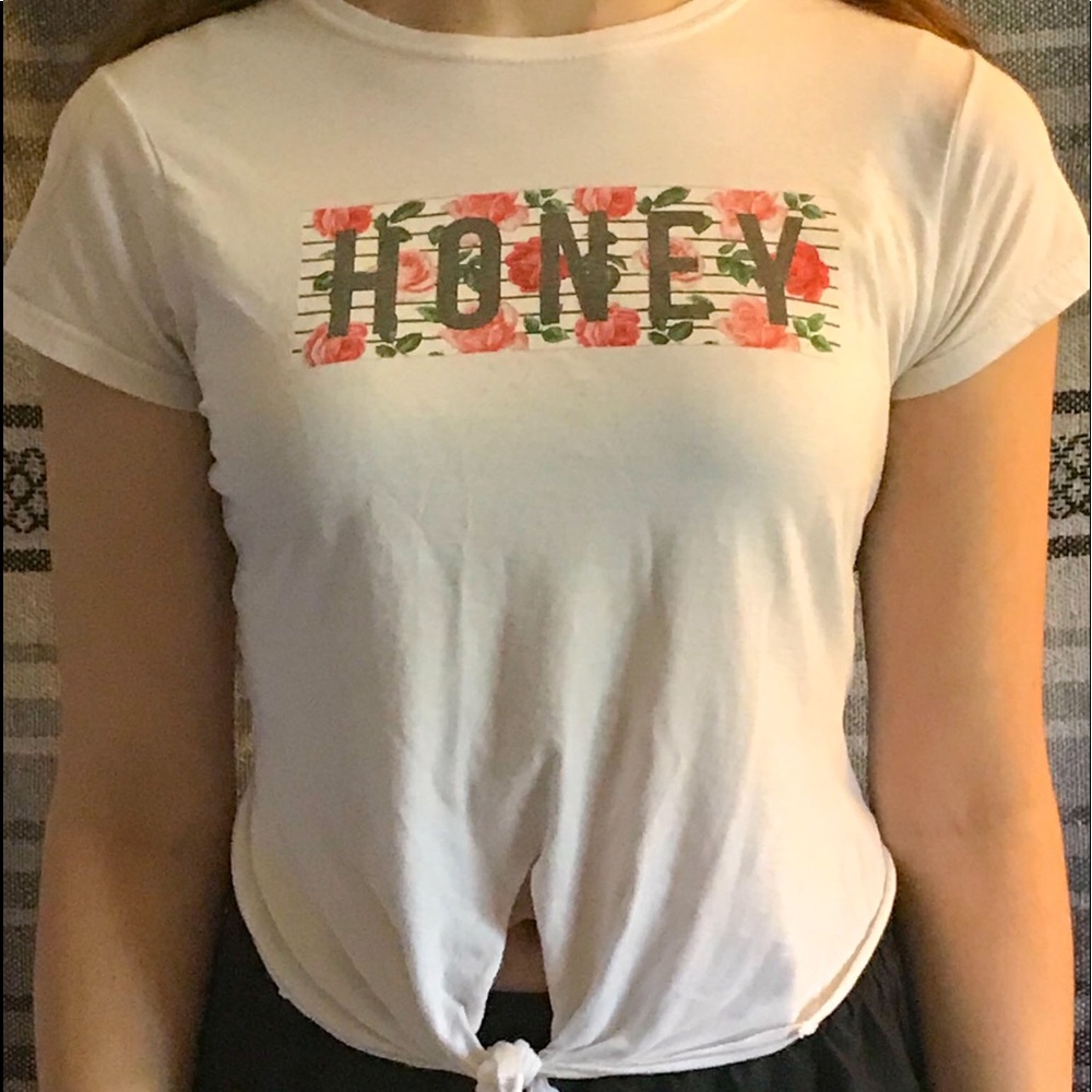 Flowered honey crop top